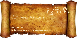 Árvay Vivien névjegykártya